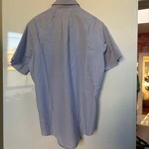 Brooks Brothers Short Sleeve Original Polo Shirt 16 Blue Check Non Iron